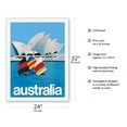 thumbnail image 2 of Sydney Australia - Sydney Opera House - Vintage Airline Travel Poster c.1969 - Japanese Unryu Rice Paper Art Print 24 x 32 in, 2 of 4