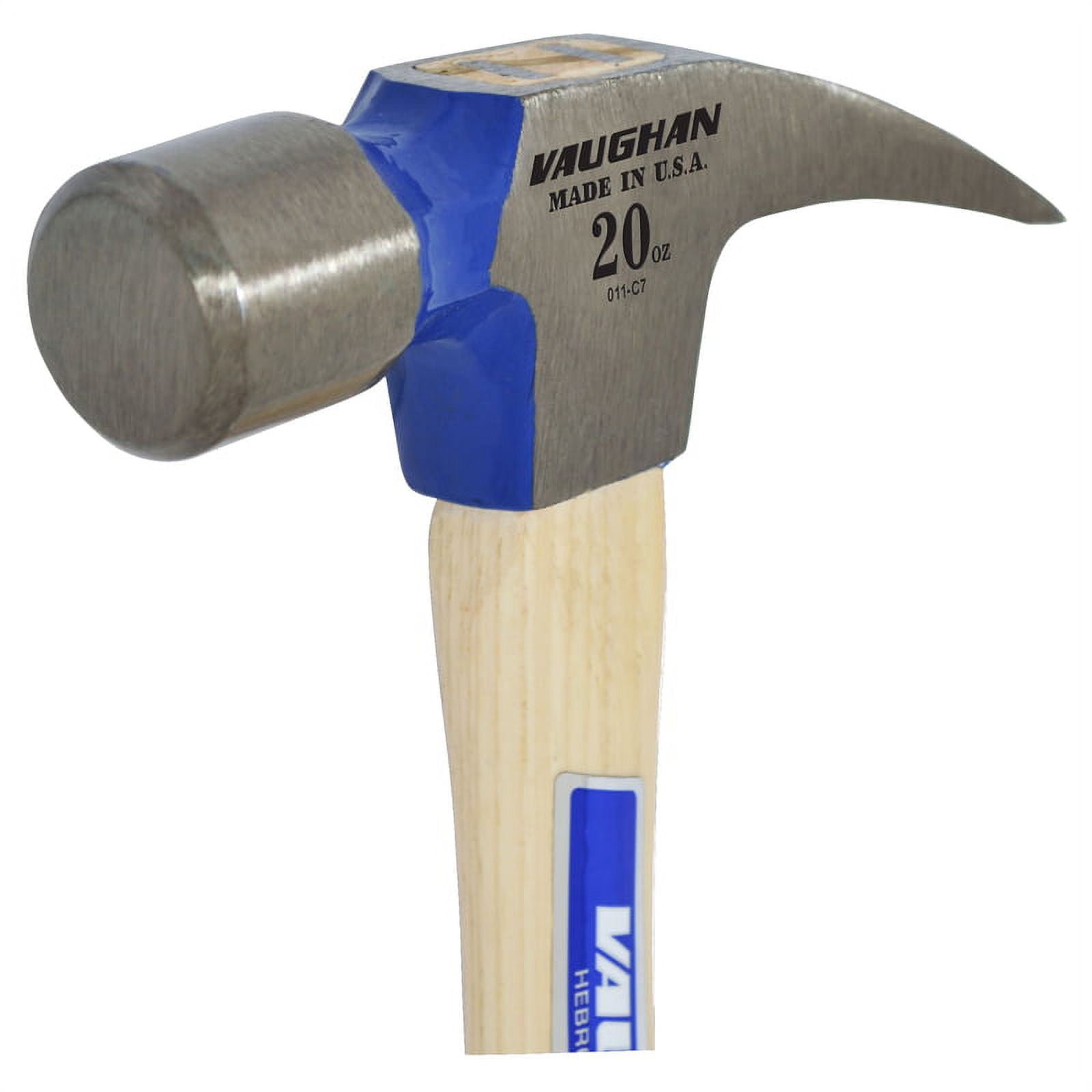 MARSHALLTOWN Vaughan Rip Claw Hammer Smooth Face - 20 oz, 16 in. Hickory Handle — Heavy-Duty Construction, Professional Use