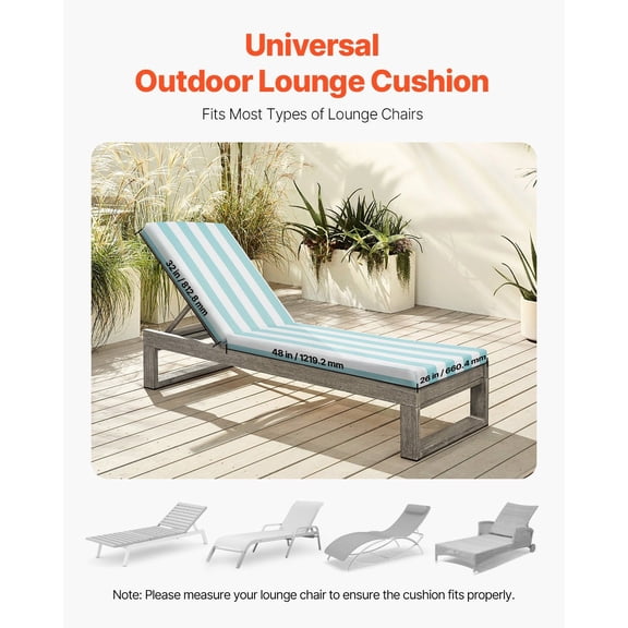 Chaise Lounge Cushion,80x26x4 in,Set of 2 Outdoor Lounge Chair Cushions,Waterproof&Fade-Resistant Sun Lounger Cushions with Ties,Patio Lounger Pads for Pool Deck,Green&White Stripes