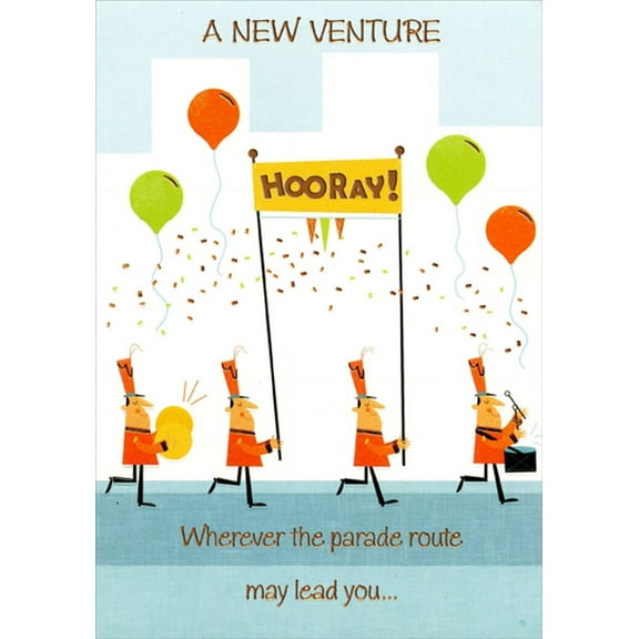 Designer Greetings Hooray Parade New Venture Congratulations Card