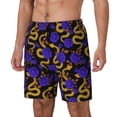 thumbnail image 2 of Haiem Golden Snake And Purple Rose Mens Swim Trunks with Compression Liner 2 in 1 Swimming Shorts Stretch Swimwear Quick Dry,Board Shorts-Small, 2 of 9