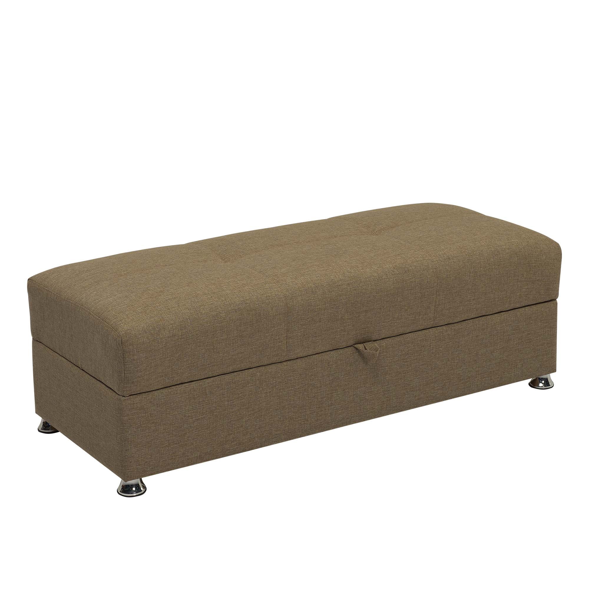 Ottomanson Symphony Upholstered Storage Ottoman, Brown