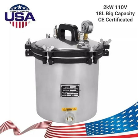 Uperiza 810869 Steam Autoclave Sterilizer 18L High Pressure Uperization Eqpt. Tattoo Dental Lab