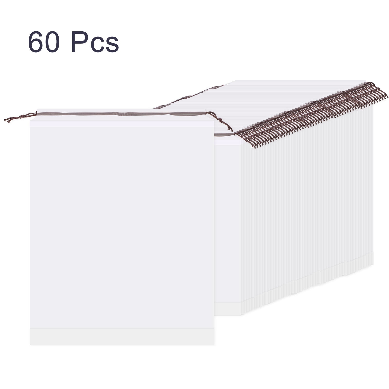 60pcs Transparent Shoe Bags 15.7" x 11.8" Clear PE Waterproof Shoe Bags, White