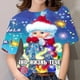 thumbnail image 1 of Camiseta navideña para mujer, camisetas de manga corta con cuello redondo 3d para niñas, moda de Corea, camisetas de Navidad para mujer, ropa de gran tamaño para mujer 2024, 1 of 5