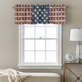 thumbnail image 3 of American Flag Valance Curtain Starfish Red Brown Wood Grain Window Valances Rod Pocket Short Curtains Window Treatments for Kitchen Bedroom Bathroom Laundry 42" x 18", 3 of 9