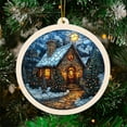 thumbnail image 2 of Christmas House Christmas Ornament, Hanging Decor for Christmas Tree or Rearview Mirror, Gift for Men & Women, Family & Colleagues, Stained Glass Suncatcher Ornament, Christmas House Ornament 2025, 2 of 6