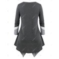 thumbnail image 3 of Camiseta Asimétrica Color Bloque Tamaño Plus Rosegal  Mangas largas de talla grande, 3 of 5