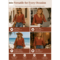 thumbnail image 4 of DOKOTOO Blouses for Women Crochet Lace 3/4 Sleeve Tunic Tops Casual V Neck Hollow Out Business Shirts, 4 of 10