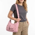 thumbnail image 6 of BadPiggies Nylon Shoulder Bag for Women Waterproof Crossbody Purse Casual Handbag with Adjustable Strap - Pink, 6 of 9