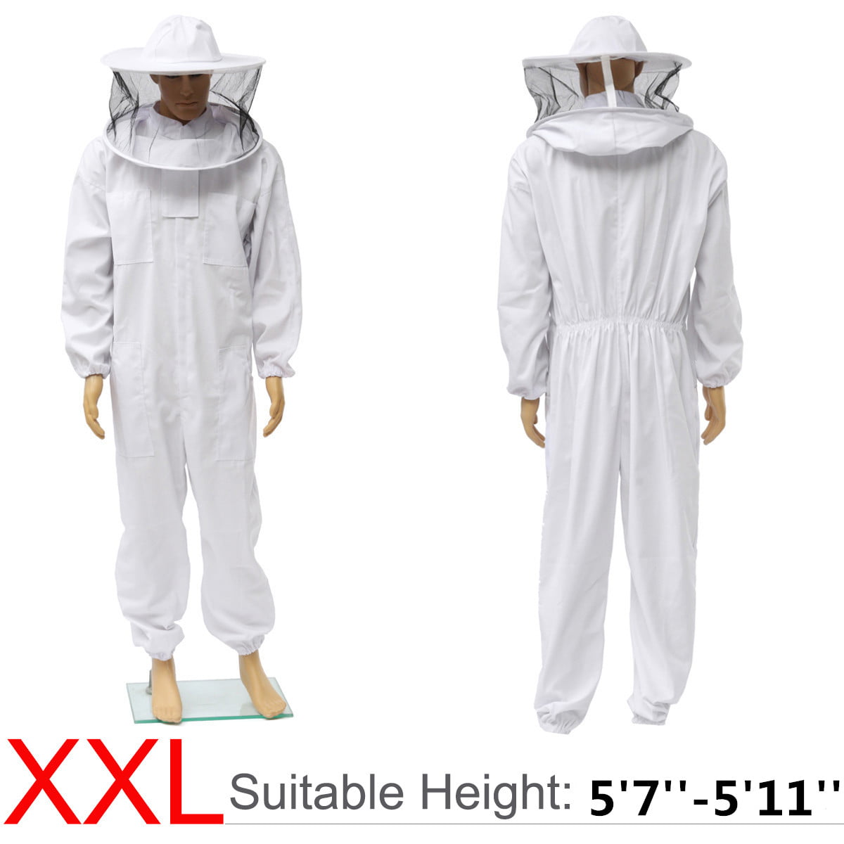 2XL Bee Keeper Suit Beekeeping Veil Jacket Protection Outfit Hat Sting Proof