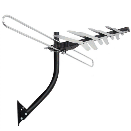 1byone 85 Miles Digital Amplified Outdoor / Attic / Roof HDTV Antenna with VHF and UHF Band and Mounting Pole, Extremely High (Best Digital Antenna For Attic)