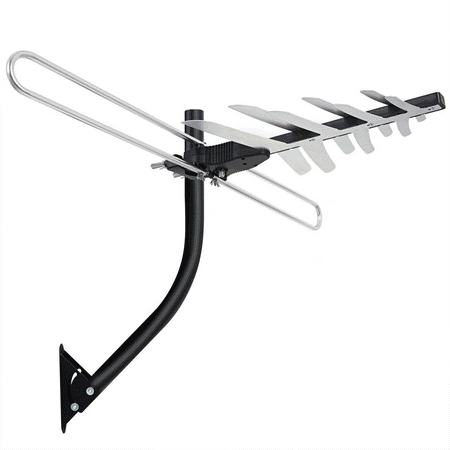 Black Mounting Pole - 1byone 85 Miles Digital Amplified Outdoor / Attic / Roof HDTV Antenna with VHF and UHF Band and Mounting Pole, Extremely High Performance