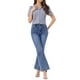 thumbnail image 2 of INSPIRAR CHIC Blusa vintage de cuadros con mangas abullonadas para mujer, verano, S, púrpura, 2 of 6