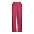 thumbnail image 3 of Women's Corduroy Pants Petite Elastic Waist Straight Leg Pants Pull On Lounge Stretchy Trousers with Pockets, 3 of 5