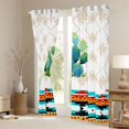 thumbnail image 3 of Manfei Western Cactus Blackout Curtains, Farmhouse Aztec Curtains Pack of 2 (42x84 Each), Multicolor White, 3 of 6