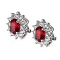 thumbnail image 4 of Yoursfs Red Ellipsoid Red Austria Crystal Clip on Earring Gold Plated Clip on Earrings for Women, 4 of 5
