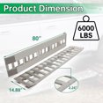 thumbnail image 3 of HECASA Pair 80" X 15" X 2.3" 6000 LBS Silver Aluminum Load /  Unload Heavy Duty Ramps Truck Trailer Hook End Knife Foot for ATV, Lawn Mower, Motorcycle, 3 of 13