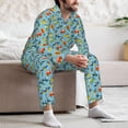 thumbnail image 7 of Yiaed Artoon Transport Print Men’s Pajamas Set - Long Sleeve Button Down Sleep Shirt and Pajama Bottoms Sleepwear Set Mens Pjs Sets Men's Pajama Bottoms-XX-Large, 7 of 7