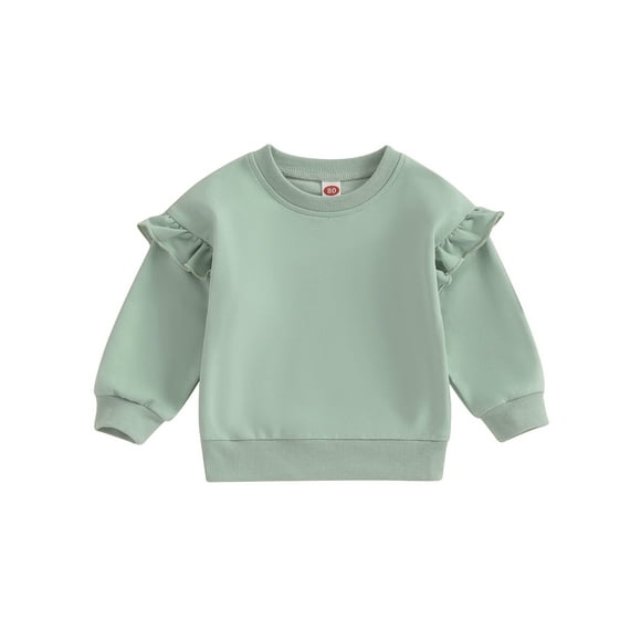 Gupgi Bébé Fille Solide Pull Col Rond Manches Longues Sweat-Shirt Tomber Lâches Tops 0-4 Ans