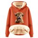 thumbnail image 1 of WILLBEST Sudadera de Mujer Ladies' Cattle Winter Thick Warm Warm Solid Color Color Lamb Hoodie Coat X-Grande, 1 of 4