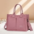 thumbnail image 3 of SunyaMood Women Chic Messenger Bag Large Capacity Canvas Casual Satchel Bag (Pink), 3 of 9