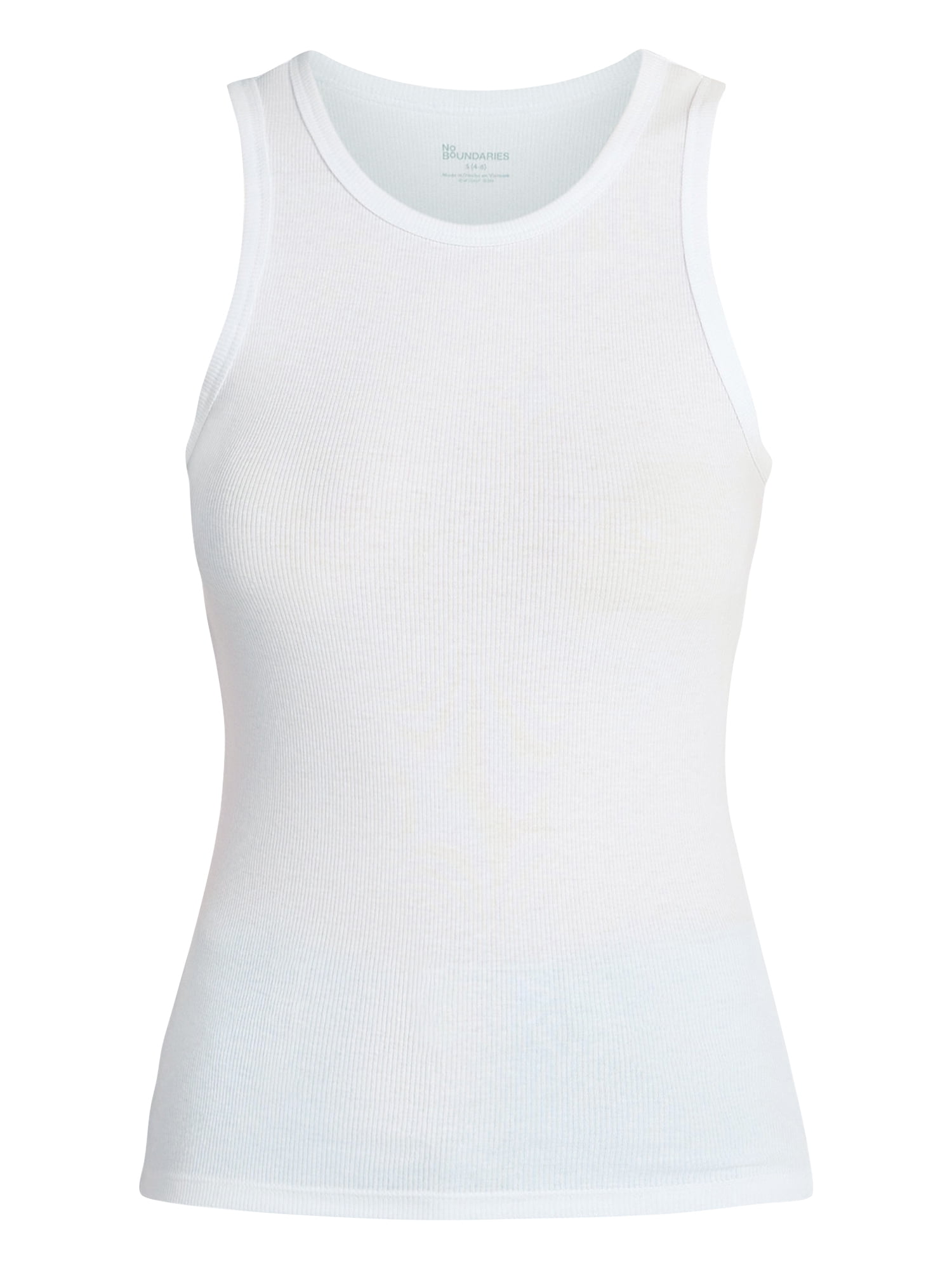 No Boundaries Ribbed High Neck Tank Top, Women's XXS-XXL