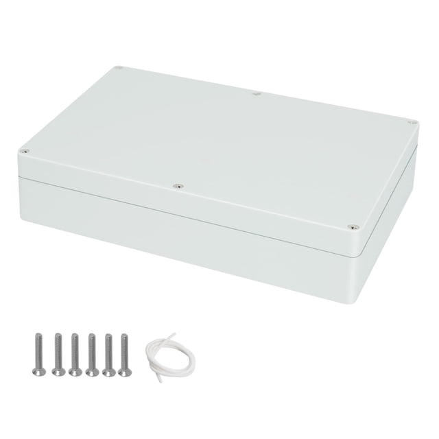 Project Box ABS Plastic Junction Box IP65 Waterproof Weatherproof Electrical Enclosoure Power Box for Electric Gray White 10.4"x 7.2"x 2.4"(263 x 182 x 60mm)