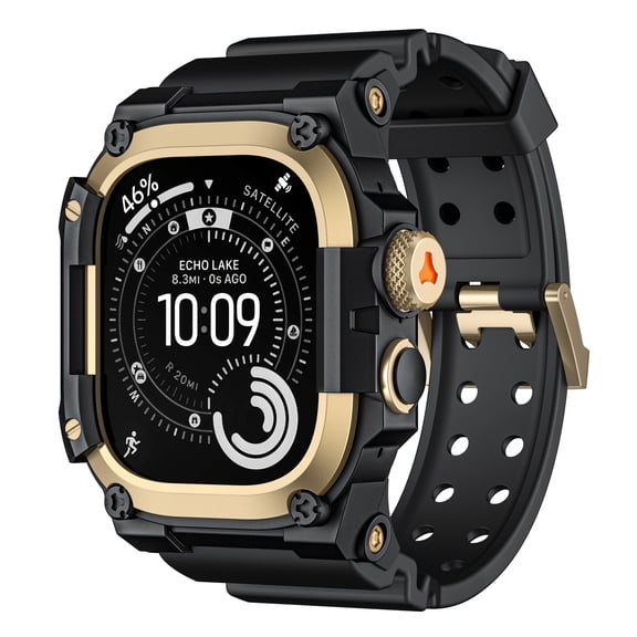 Rugged Case with Band for Apple Watch 49mm, Compatible with Apple Watch (iWatch) Series Ultra 3/2/1, Grade Shockproof Bumper Cover, Tactical Band for Men
