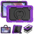 thumbnail image 4 of TECH CIRCLE Case for Samsung Galaxy Tab A7 Lite (8.7") Tablet (SM-T220)- [Built with Screen Protector] Heavy Duty Protection Rugged Case with Kickstand Portable Handle Drop Proof Cover, Purple+Black, 4 of 8