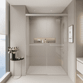 thumbnail image 3 of 44-48 in. W x 72 in. H Double Sliding Shower Door, Semi-frameless Bypass Bathroom Sliding Door with 1/4" (6mm) Tempered Glass for Walk-in Shower, Brushed Nickel 24D03-48BNX, 3 of 19