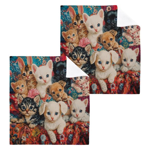 BZSMCE Towel Cotton Face Towel Soft Hand Towels Fashion Cozy Companions Together Pattern