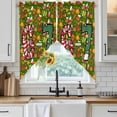 thumbnail image 6 of Merry Christmas Swag Curtains for Kitchen/Bedroom/Living Room, Winter Xmas Stockings Gifts Cartoon Green Scalloped Curtains 63 Inch Long, Window Swag Topper Curtains Valances 2 Panels Set 36"x63", 6 of 8