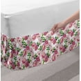 thumbnail image 2 of Pink Floral Bed Skirt, Wild Spring Leaves and Colored Petals Repetitive Illustration, Elastic Bedskirt Dust Ruffle Wrap Around for Bedding Decor, 4 Sizes, Multicolor, by Ambesonne, 2 of 2