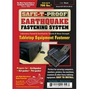 Safe-T-Proof Disaster Preparedness STP-MP-201-BK-02 Earthquake Fastening System-Tabletop Equipment Fastener-BLACK