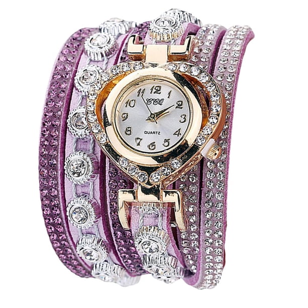 Reloj de de lujo para mujer Reloj de elegante para Púrpura Sunnimix Reloj de pulsera de cristal para mujer