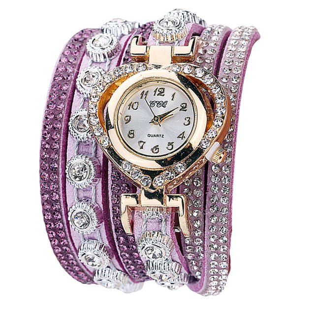 Reloj de de lujo para mujer Reloj de elegante para Púrpura Sunnimix Reloj de pulsera de cristal para mujer