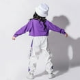thumbnail image 4 of Girls Hip Hop Sweatshirt Kids Crop Top Clothes Sets Child Streetwear Sport Jogger Pant Outfits Teens Jazz Street Dance Sportwear, 4 of 7