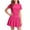 Hot Pink, variant on Girls Tennis Dresses- Quick Dry Short Sleeve Crewneck Kids Performance Dress Pink Size 5-14