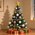 thumbnail image 4 of Wooowa 12PCS 6CM Christmas Tree Baubles, Festive Home Party Hanging Ornaments, 4 of 7