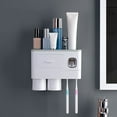 thumbnail image 5 of Soporte de pared para cepillos de dientes, estante de almacenamiento para el baño con absorción magnética multifunción, dispensador de pasta de dientes con cajón, 5 of 5
