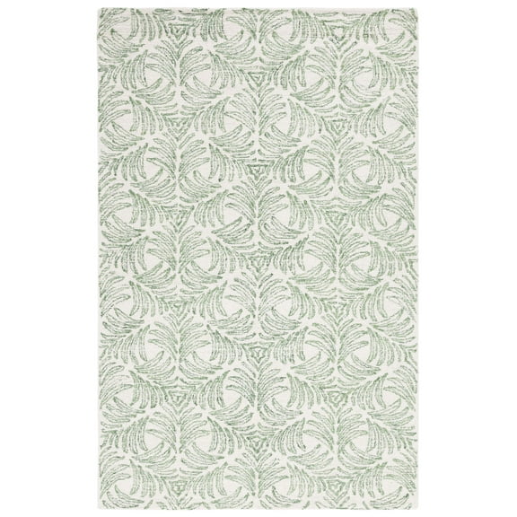 SAFAVIEH Jardin Thaddeus Leaves Area Rug, Ivory/Green, 5' x 8'