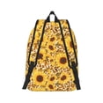 thumbnail image 2 of Naloa Abstract Leopard Print Sunflower Canvas Backpack for Men Women Rucksack Casual Travel Daypack College Tote Satchel Bookbag for Teens-Small, 2 of 7