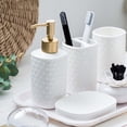 thumbnail image 3 of de accesorios , dispensador de loción, taza para cepillos de , soporte para cepillos de , esencial para mostrador de , 4 piezas Macarena Jabonera de baño, 3 of 8