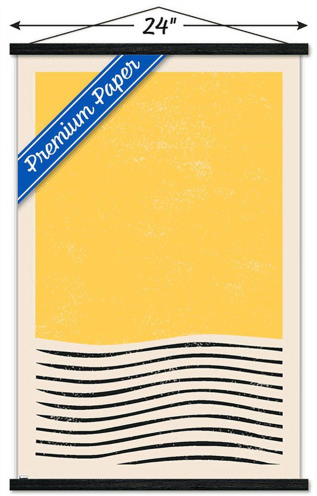Geometric - Yellow Wall Poster with Wooden Magnetic Frame, 22.375" x 34"