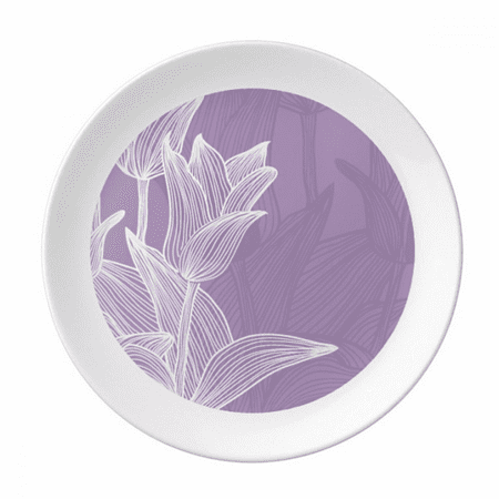 

Flower Tulip Illustration Plate Decorative Porcelain Salver Tableware Dinner Dish