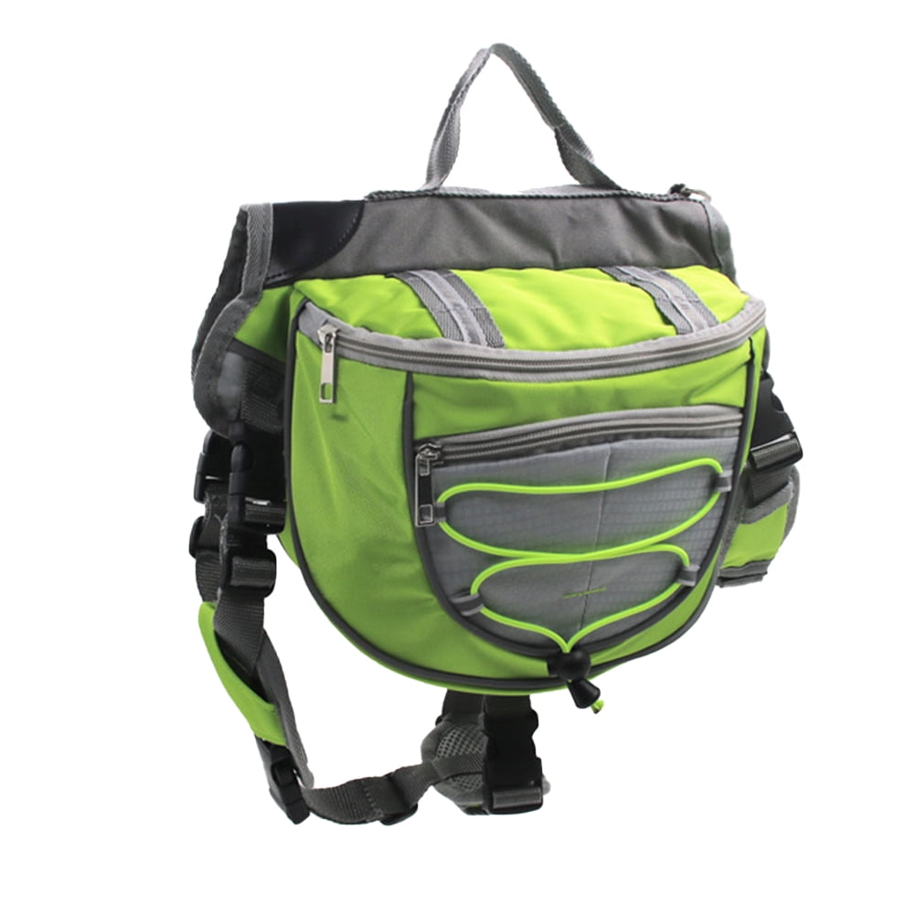 MOKKHNB Green Dog Saddlebag Backpack for Pet Made with Durable Waterproof Oxford Material