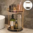 thumbnail image 1 of de La Piel Cupcake Stands Mostrar Estantería Estantes Casos Claros Caja de Almacenamiento Maquillaje de Hierro Maquillaje Organizador Dormitor Capa doble negra Macarena bandeja de almacenamiento, 1 of 8