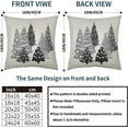 thumbnail image 4 of Grey Winter Christmas Tree Pillow Covers 16x16 Set of 2 Black Gray Xmas Decorative Throw Pillows Outdoor Farmhouse Seasonal Holiday Decoration Pillowcases Cushion Case Decor for Home Sofa Couch Bed, 4 of 6