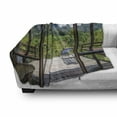 thumbnail image 3 of Modern Soft Flannel Fleece Throw Blanket, Summer Vibes Sunny Day in Forest Mountain Flowers Photograph, Cozy Plush for Indoor and Outdoor Use, 50" x 70", Pale Green Dark Green, by Ambesonne, 3 of 6
